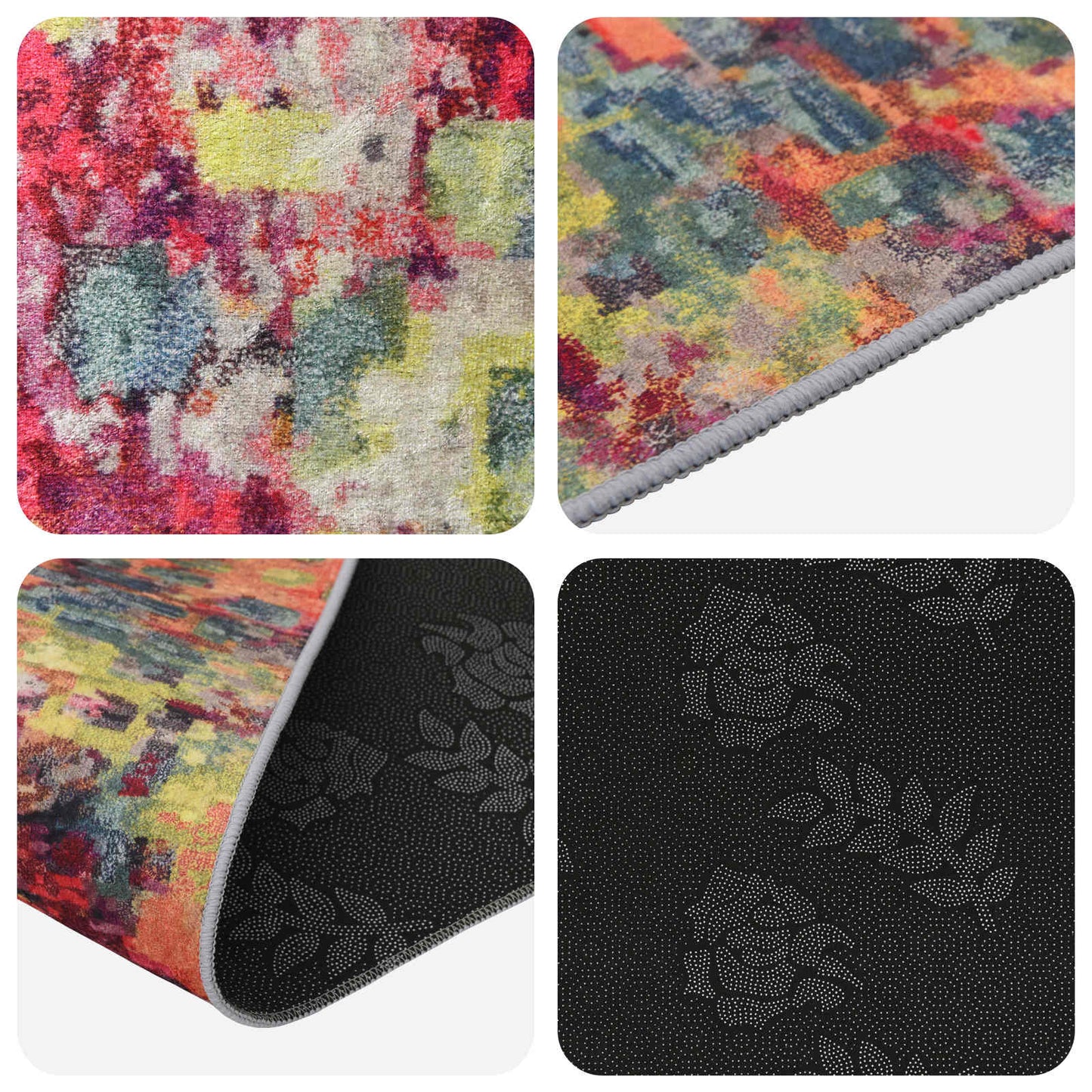 Tæppe Runner LESAKA farverig 100 x 300 cm Diamantvelour