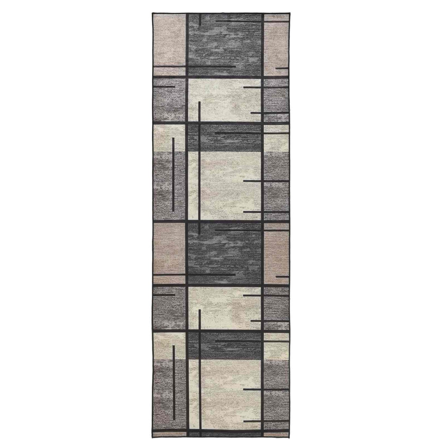 Tæppe Runner LESAKA Brun 80 x 100 cm Diamantvelour