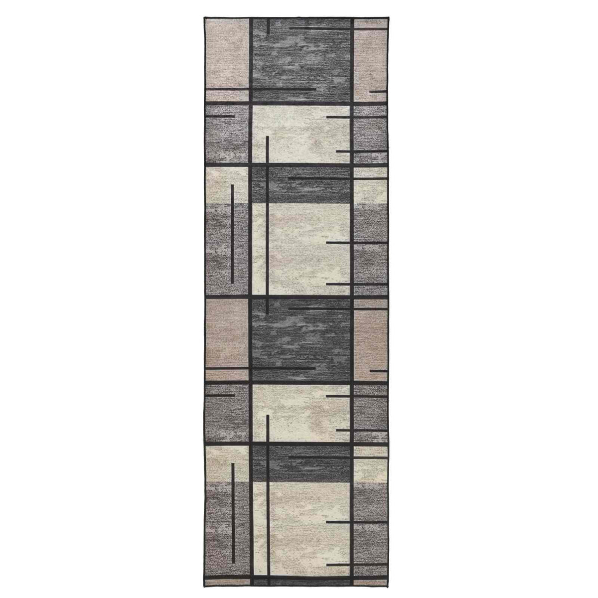 Tæppe Runner LESAKA Brun 80 x 150 cm Diamantvelour