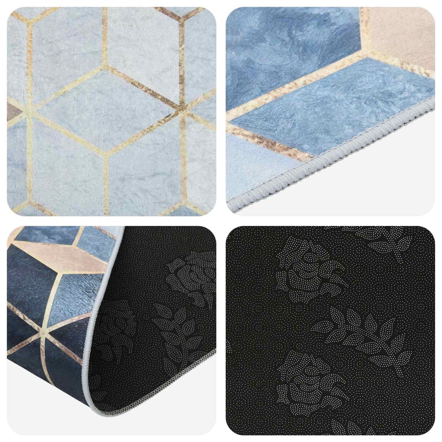 Tæppe Runner LESAKA Sølv 50 x 300 cm Diamantvelour