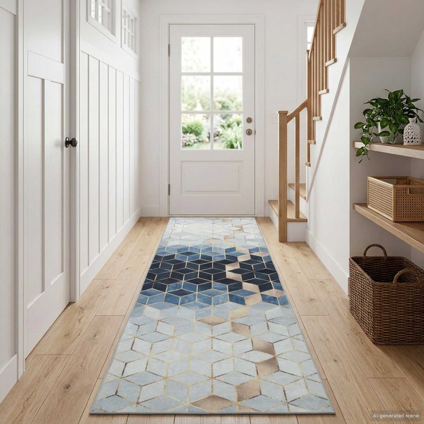 Tæppe Runner LESAKA Sølv 50 x 350 cm Diamantvelour