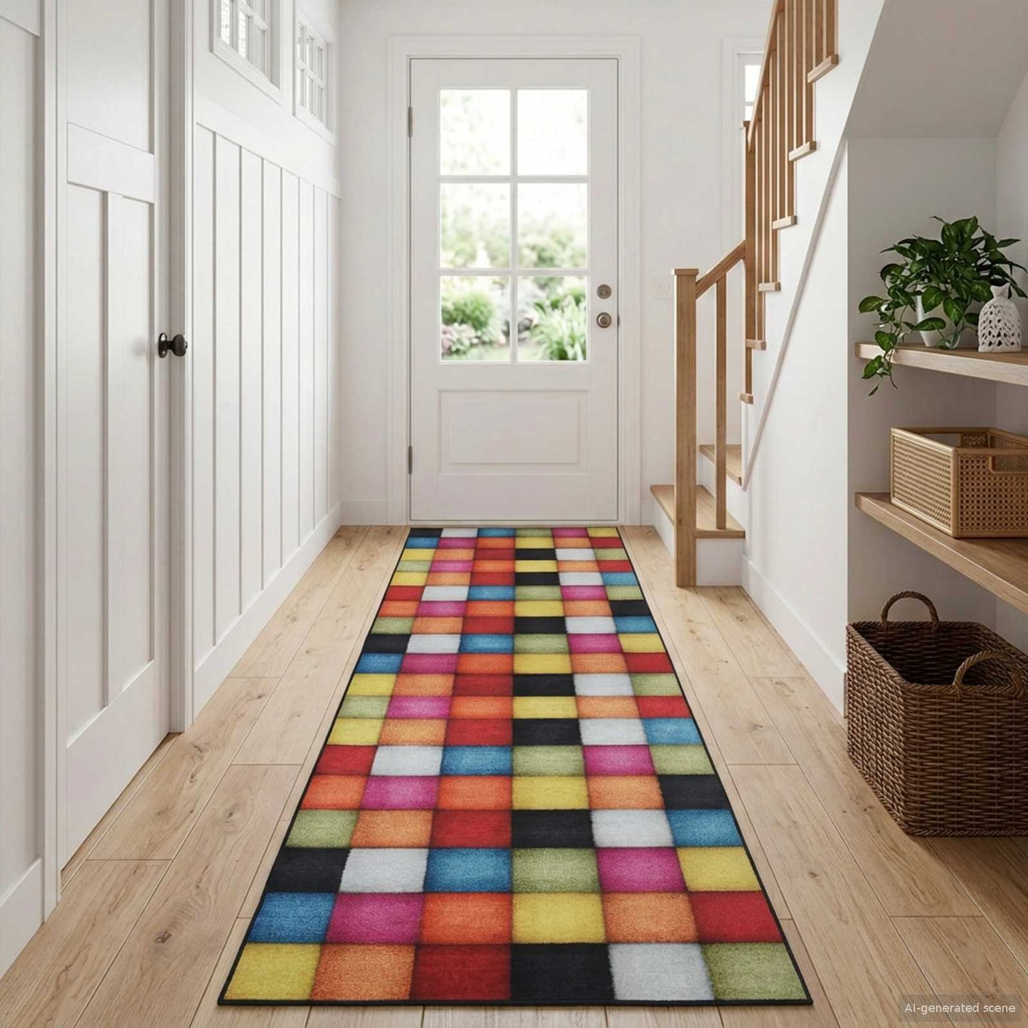 Tæppe Runner LESAKA farverig 80 x 150 cm Diamantvelour