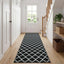 Tæppe Runner LESAKA Sort og hvid 50 x 150 cm Diamantvelour