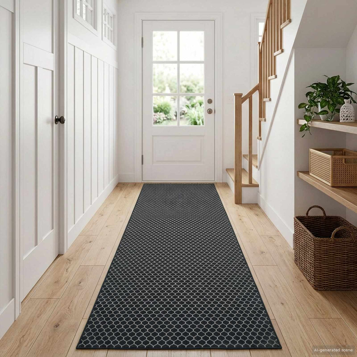 Tæppe Runner ORIZ 1150 gsm Sort mesh mønster