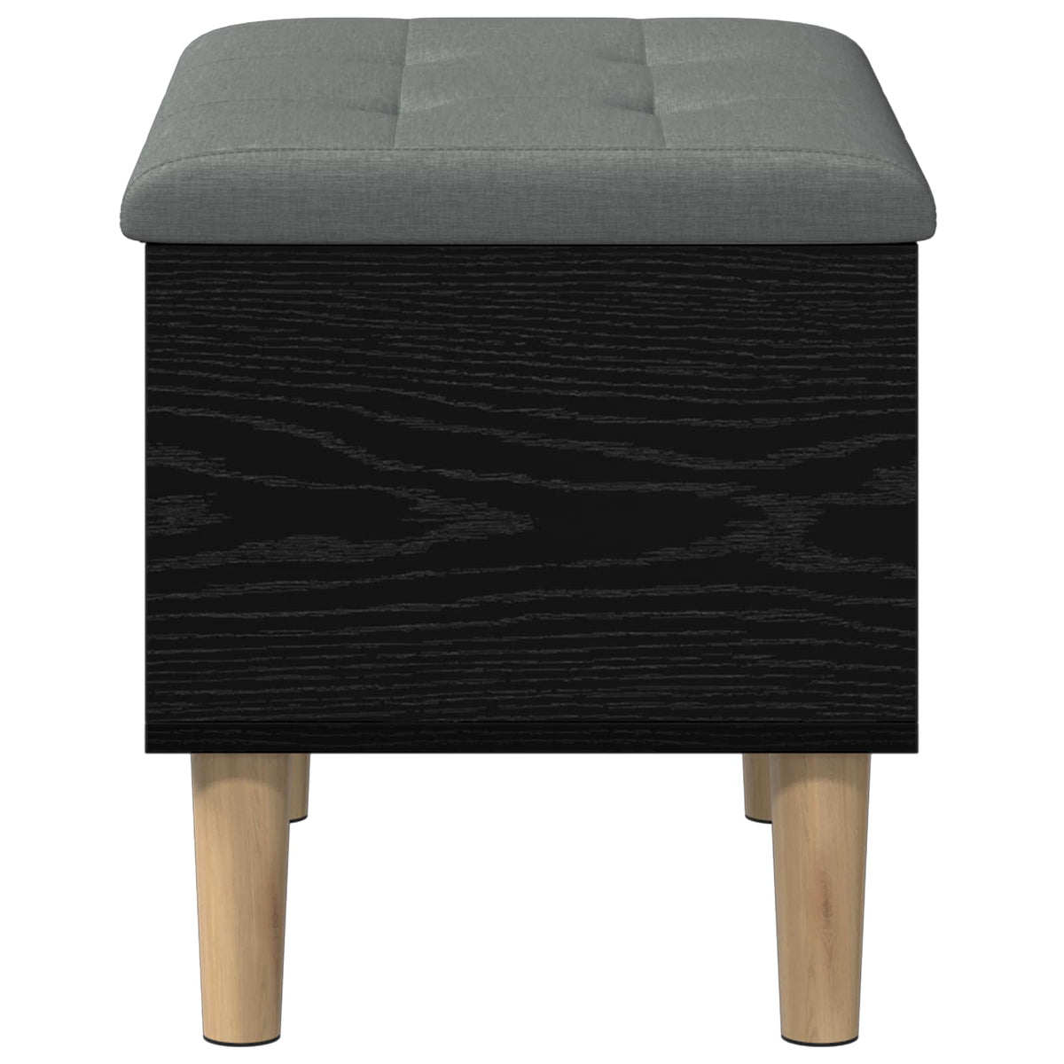 Opbevaringsbænk med pude Sort eg 62 x 42 x 46 cm
