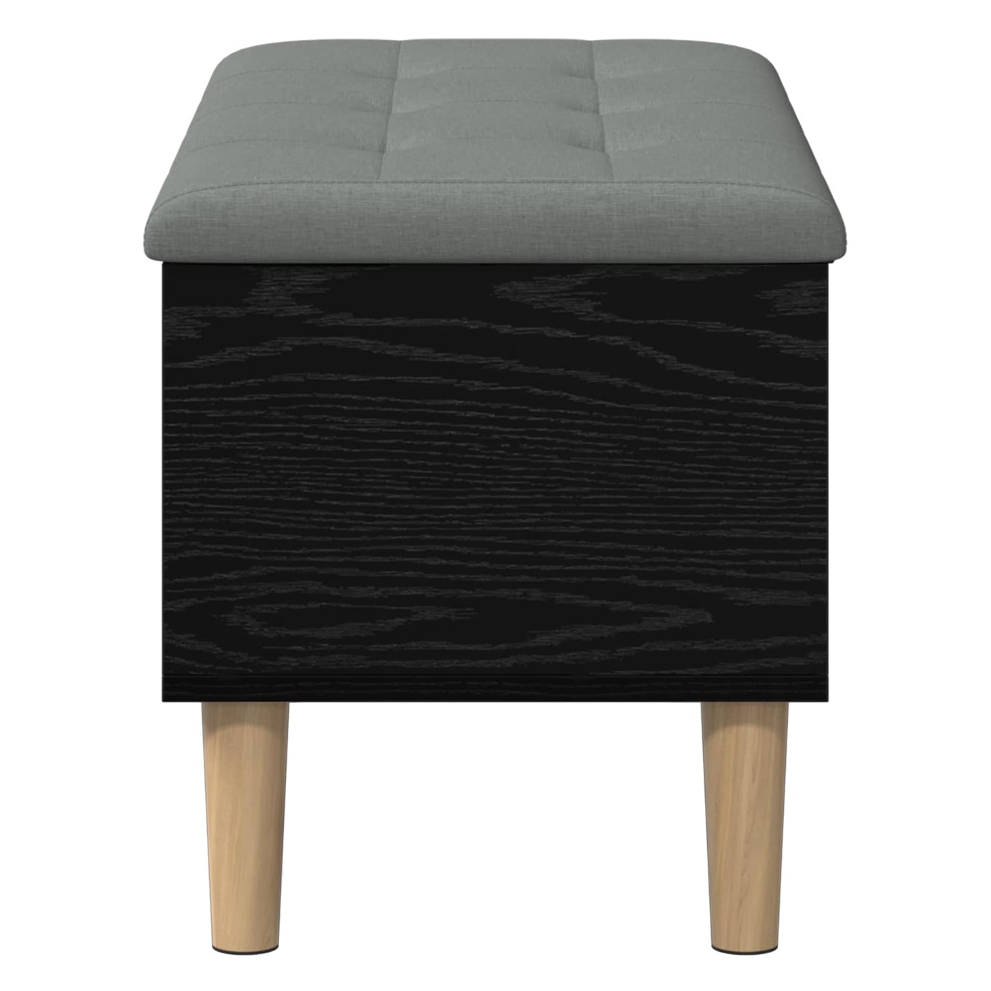 Opbevaringsbænk med pude Sort eg 82 x 42 x 46 cm