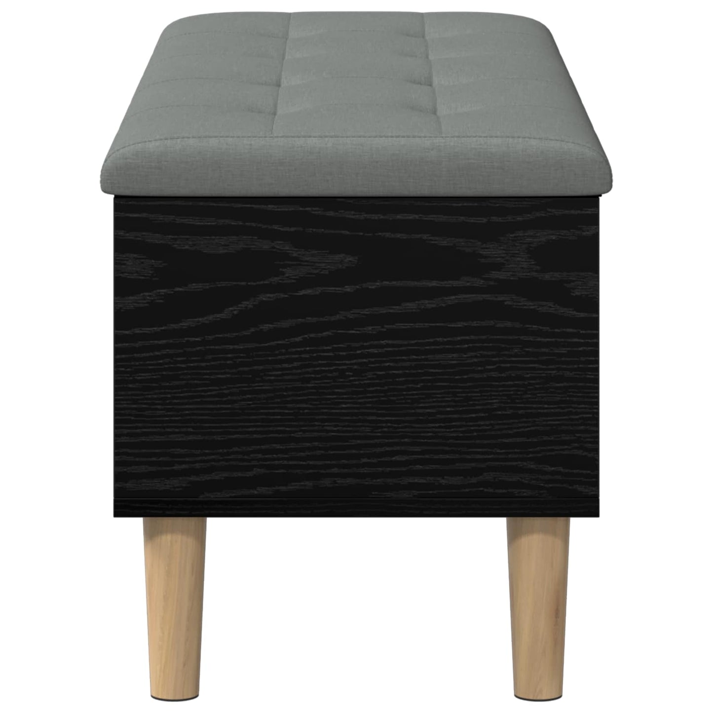 Opbevaringsbænk med pude Sort eg 102 x 42 x 46 cm