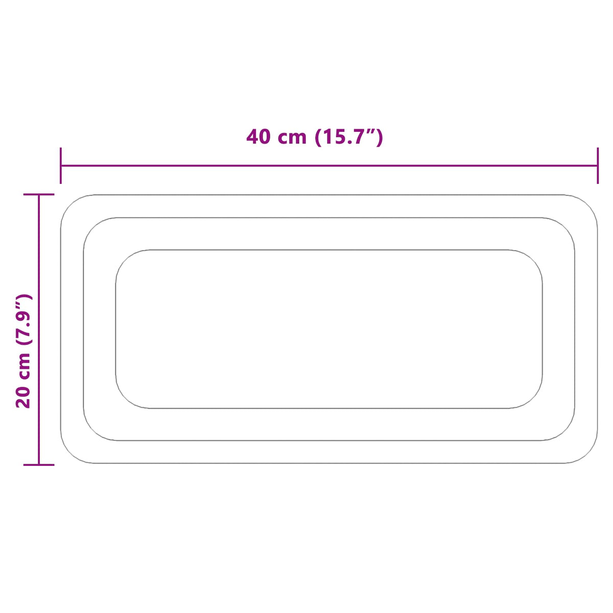 LED badeværelsesspejl Transparent 40 x 20 cm hærdet glas