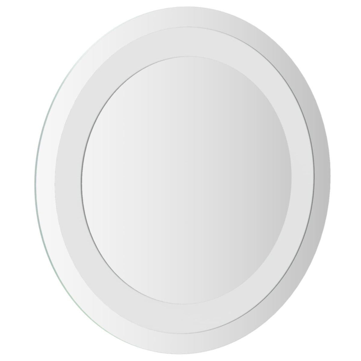 LED badeværelsesspejl med spejl Transparent Ø 30 cm hærdet glas