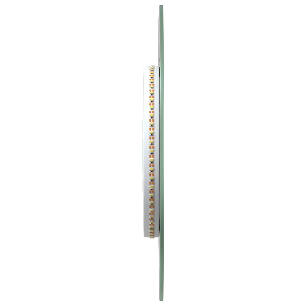 LED badeværelsesspejl med spejl Transparent Ø 30 cm hærdet glas