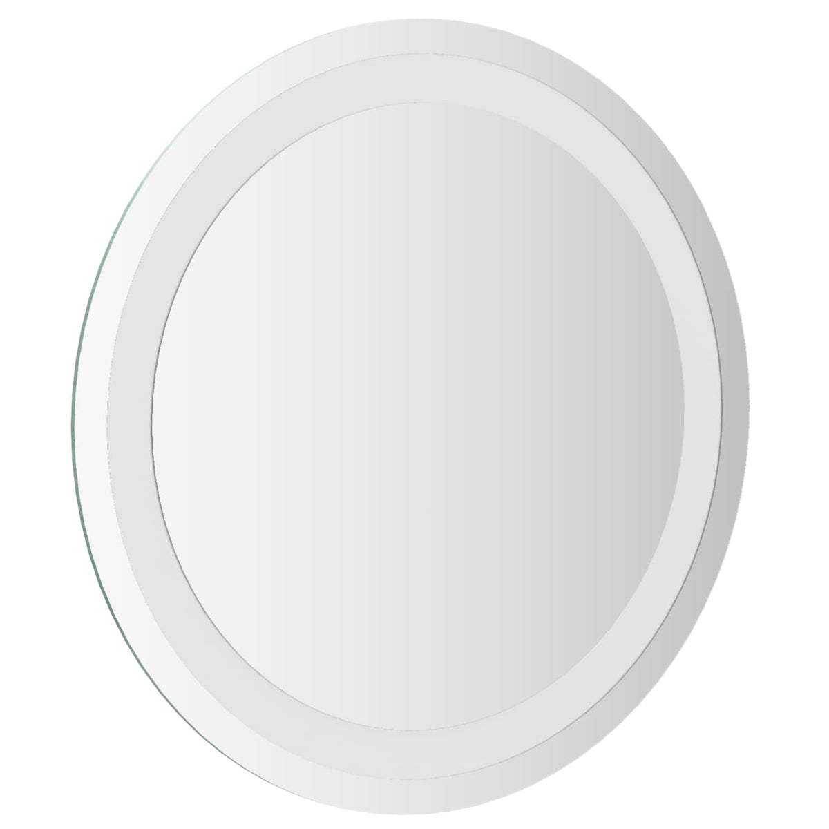 LED badeværelsesspejl med spejl Transparent Ø 40 cm hærdet glas
