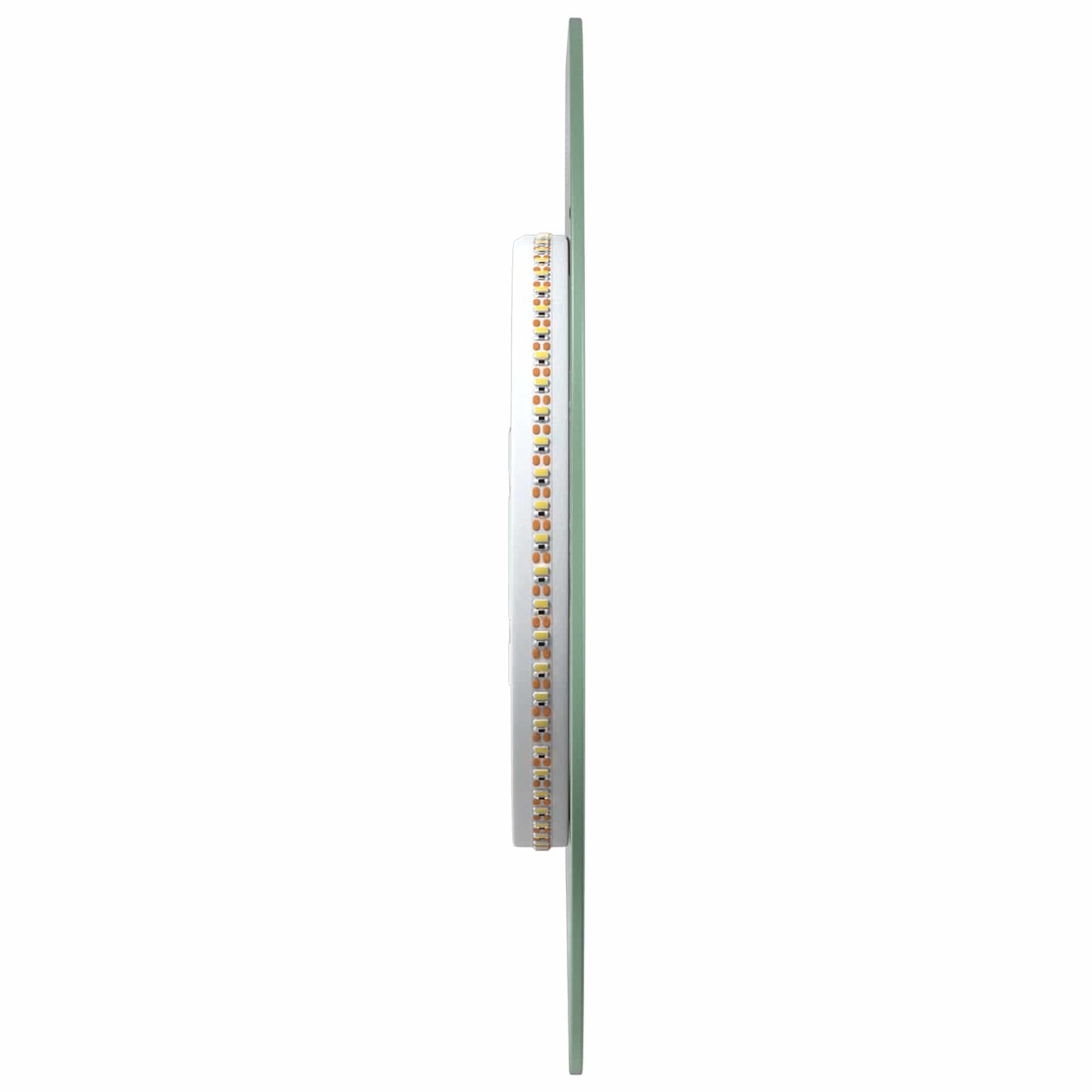 LED badeværelsesspejl med spejl Transparent Ø 40 cm hærdet glas