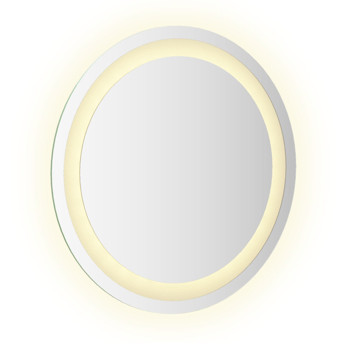 LED badeværelsesspejl med spejl Transparent Ø 40 cm hærdet glas