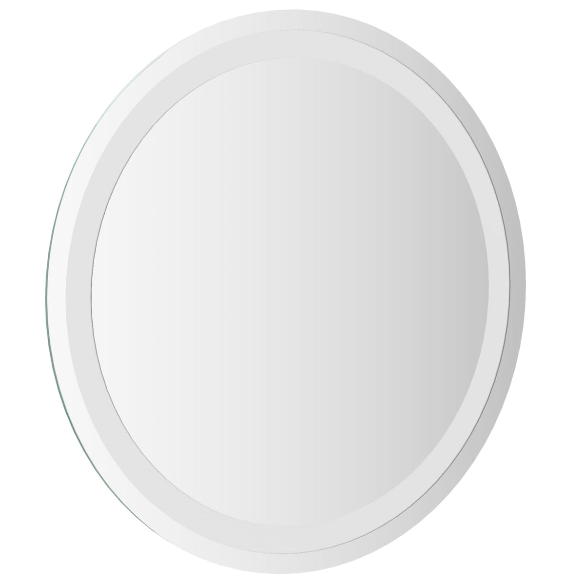 LED badeværelsesspejl med spejl Transparent Ø 50 cm hærdet glas
