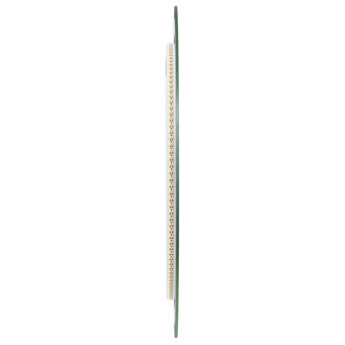 LED badeværelsesspejl med spejl Transparent Ø 50 cm hærdet glas