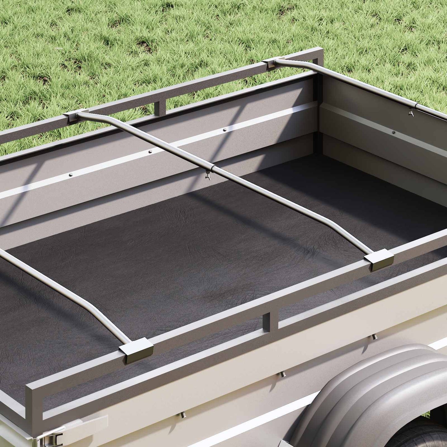Tarpaulin Bracket til Trailere Sølv 102-155 cm Aluminium