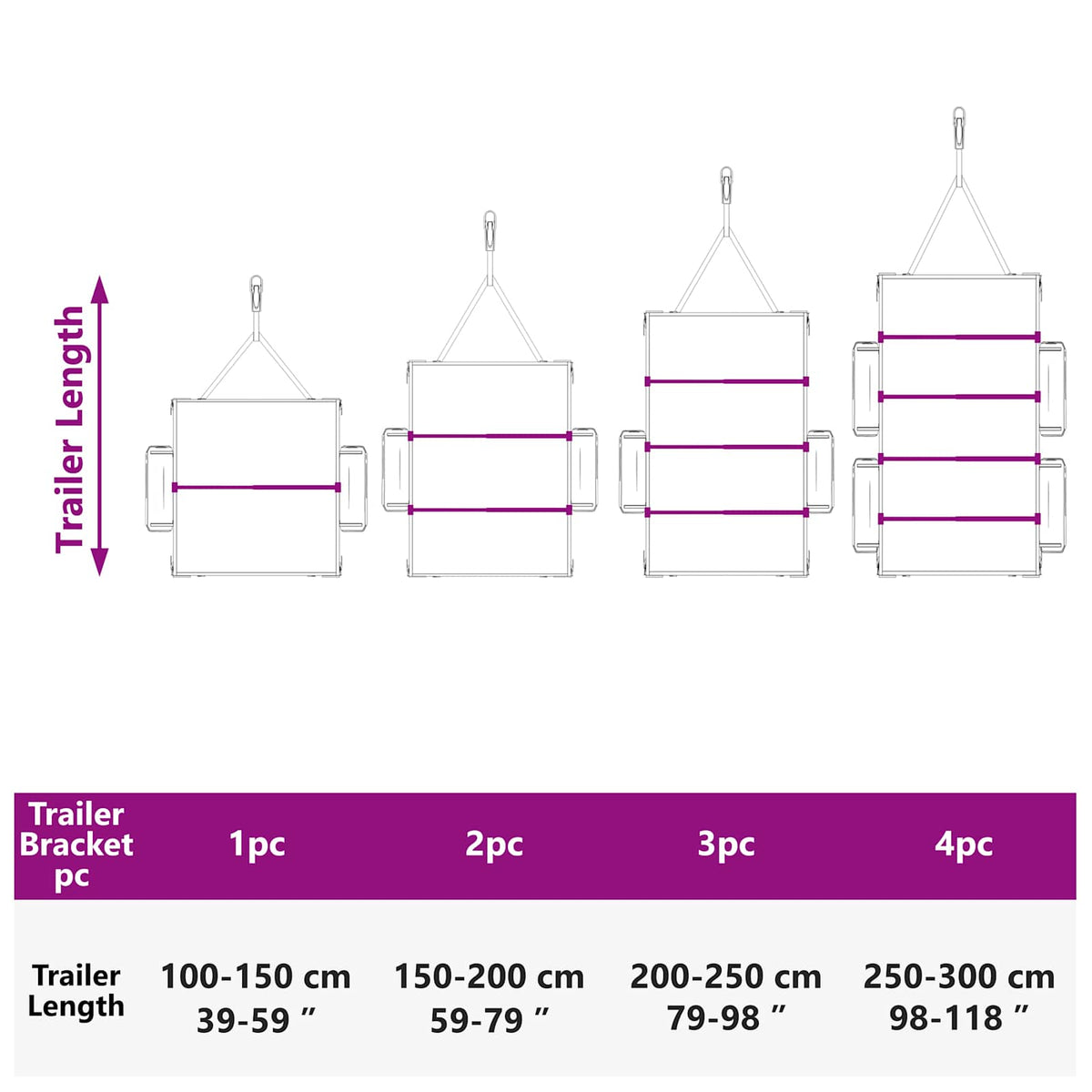 Tarpaulin Bracket til Trailere Sølv 102-155 cm Aluminium