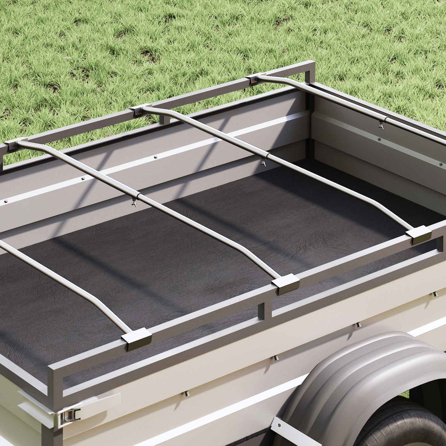 Tarpaulin Bracket til Trailere Sølv 136-218 cm