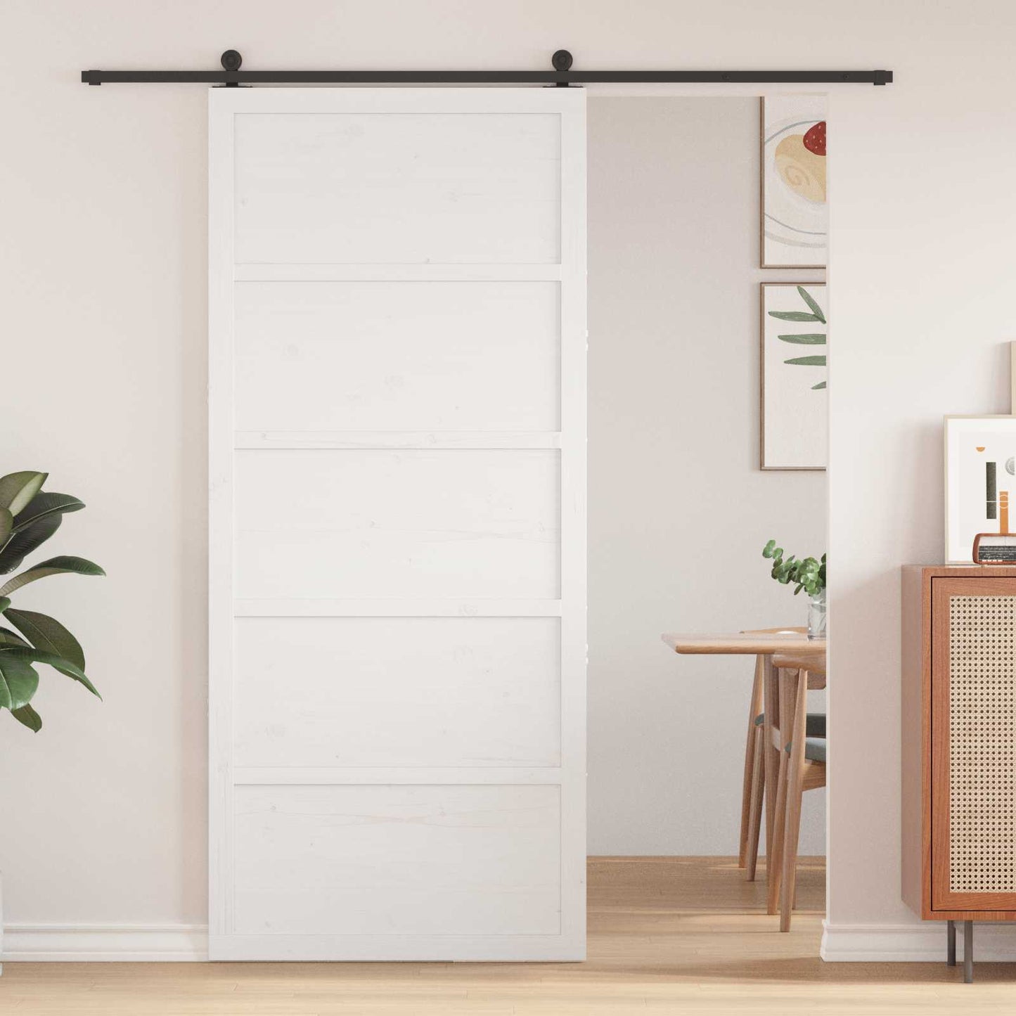 Ladedør Hvid 80 x 2,5 x 208 cm Massivt fyrretræ