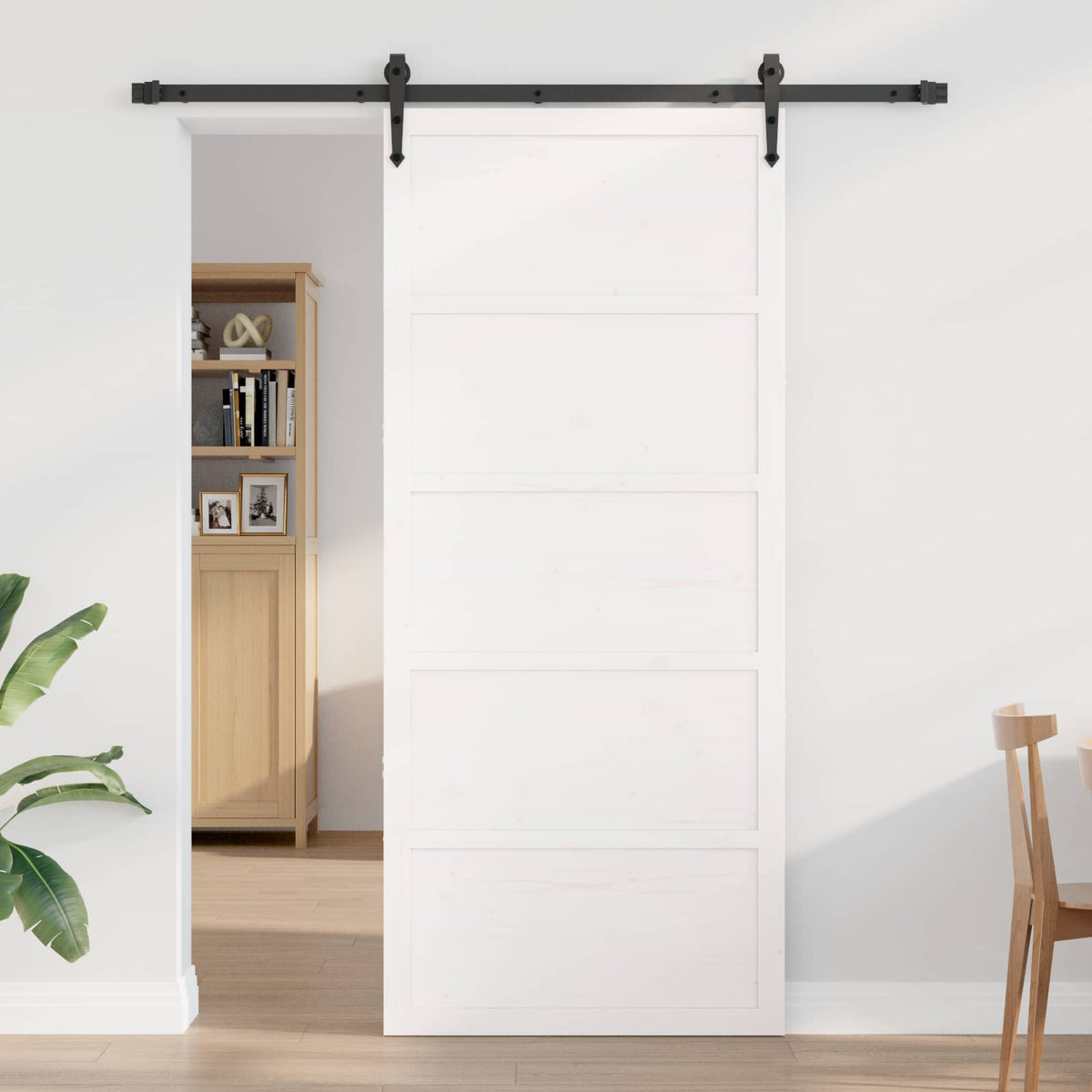 Ladedør Hvid 80 x 2,5 x 208 cm Massivt fyrretræ