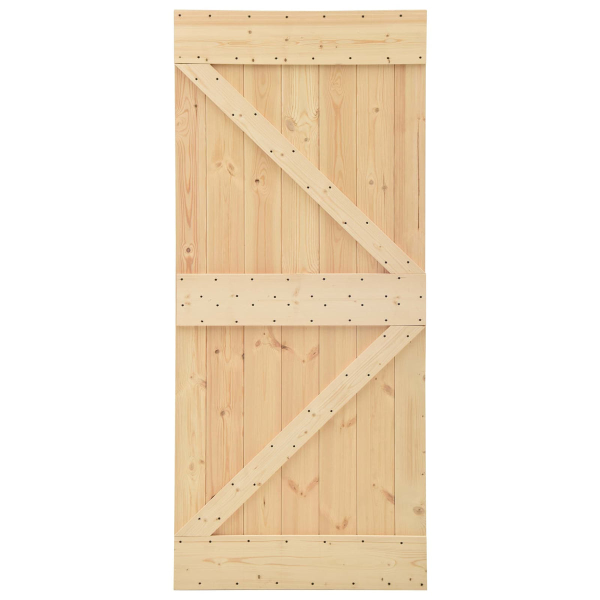 Skydedør 80 x 210 cm Massivt fyrretræ Naturfarvet og sort