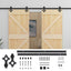 Skydedør 2 stk. 90 x 210 cm Massivt fyrretræ