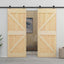 Skydedør 2 stk. 90 x 210 cm Massivt fyrretræ