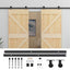 Skydedør 2 stk. 90 x 210 cm Massivt fyrretræ