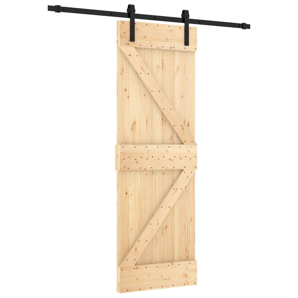 Skydedør 70 x 210 cm Massivt Fyrretræ (Ubehandlet)