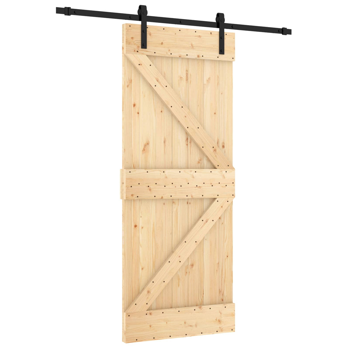 Skydedør 85 x 210 cm Massivt Fyrretræ (Ubehandlet)