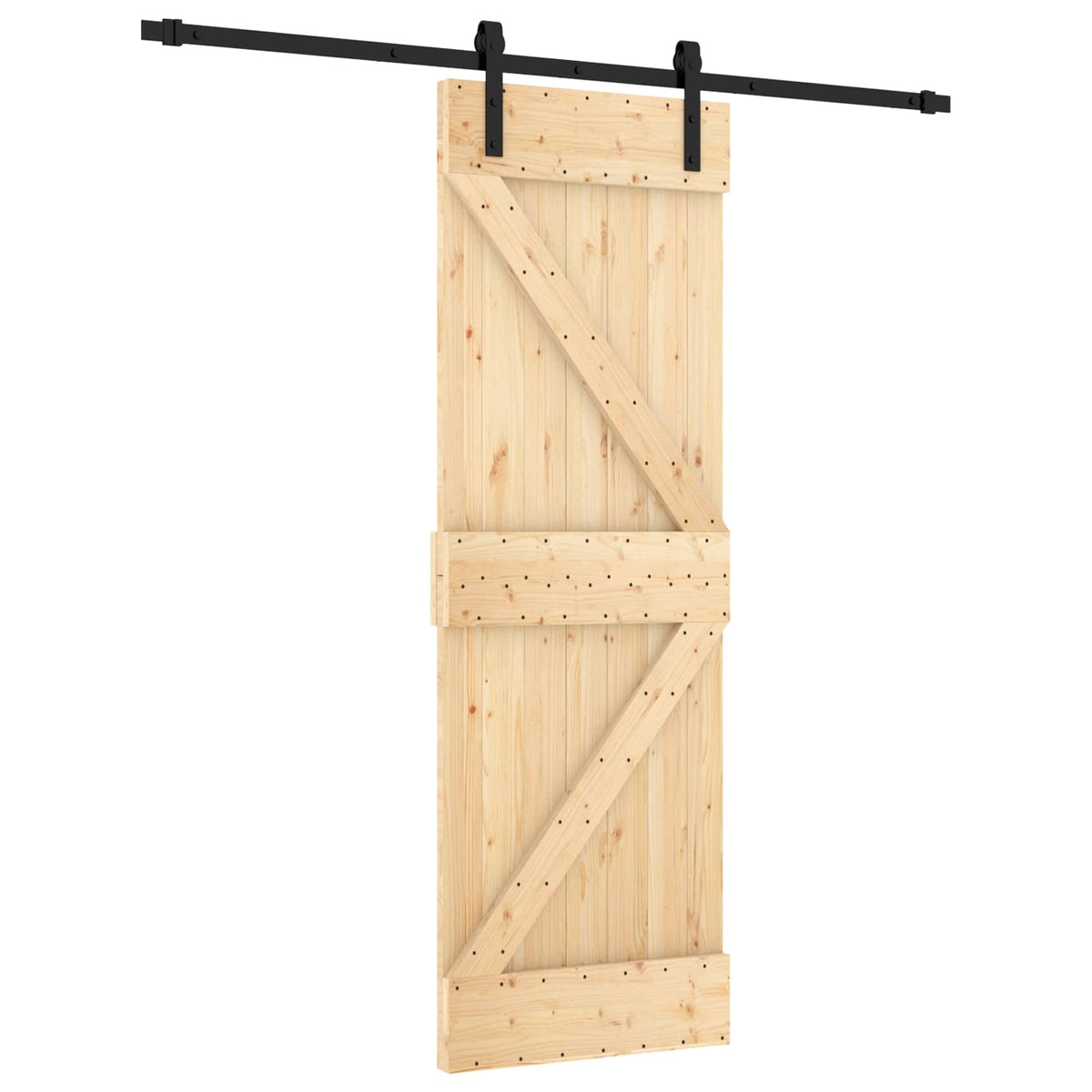 Skydedør 70 x 210 cm Massivt Fyrretræ (Ubehandlet)