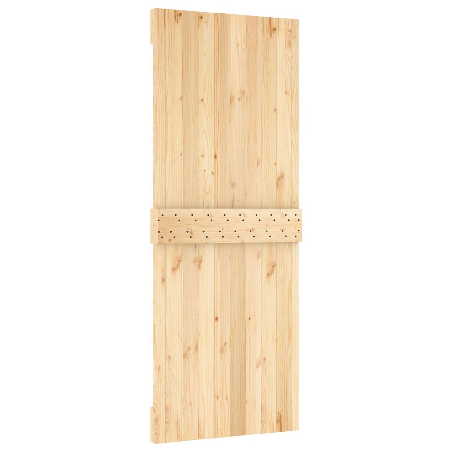 Skydedør Naturfarvet og sort 80 x 210 cm Massivt Fyrretræ