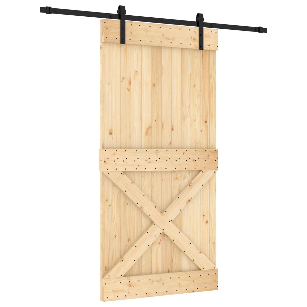 Skydedør 100 x 210 cm Massivt Fyrretræ (Ubehandlet)