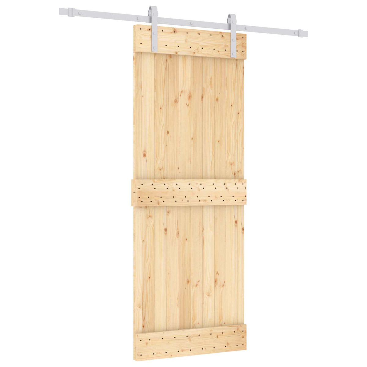 Skydedør 80 x 210 cm Massivt Fyrretræ (Ubehandlet)