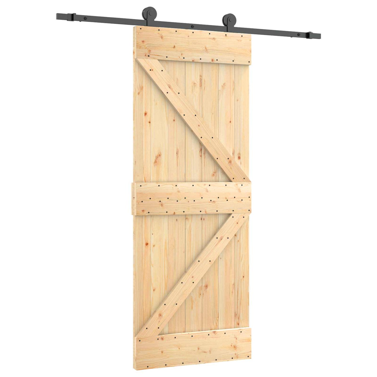 Skydedør 70 x 210 cm Massivt Fyrretræ (Ubehandlet)