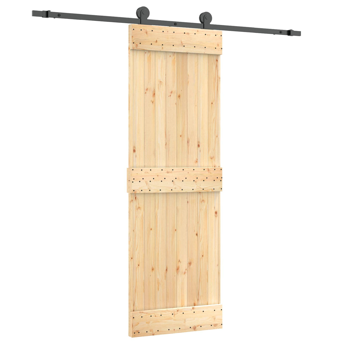 Skydedør 70 x 210 cm Massivt Fyrretræ (Ubehandlet)