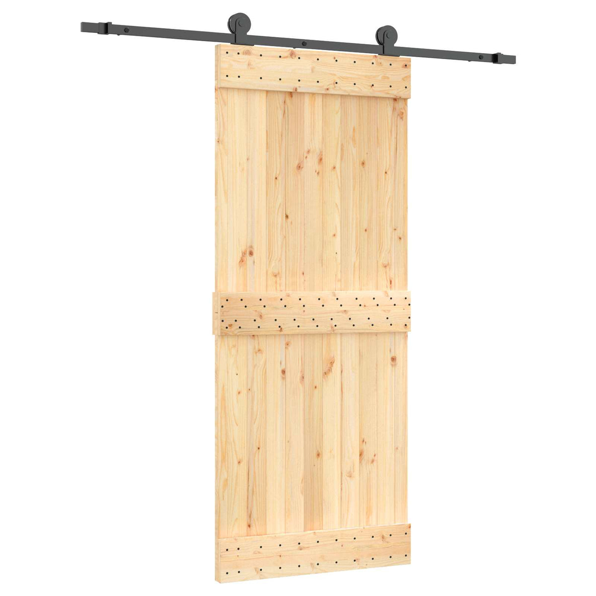 Skydedør 85 x 210 cm Massivt Fyrretræ (Ubehandlet)