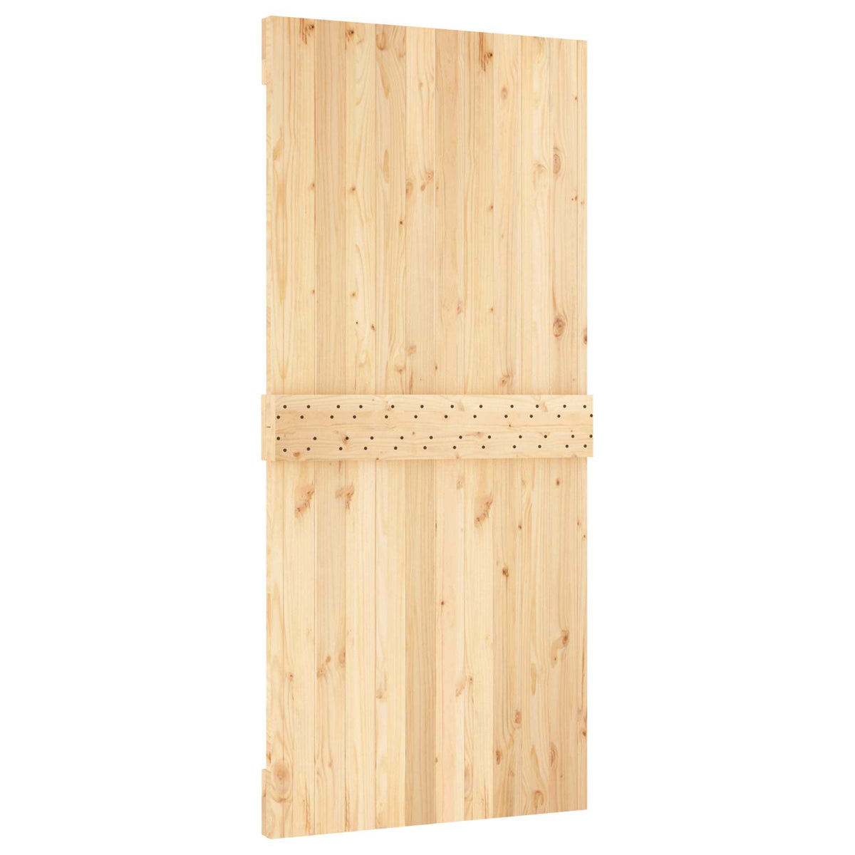 Skydedør Naturfarvet og sort 95 x 210 cm Massivt Fyrretræ
