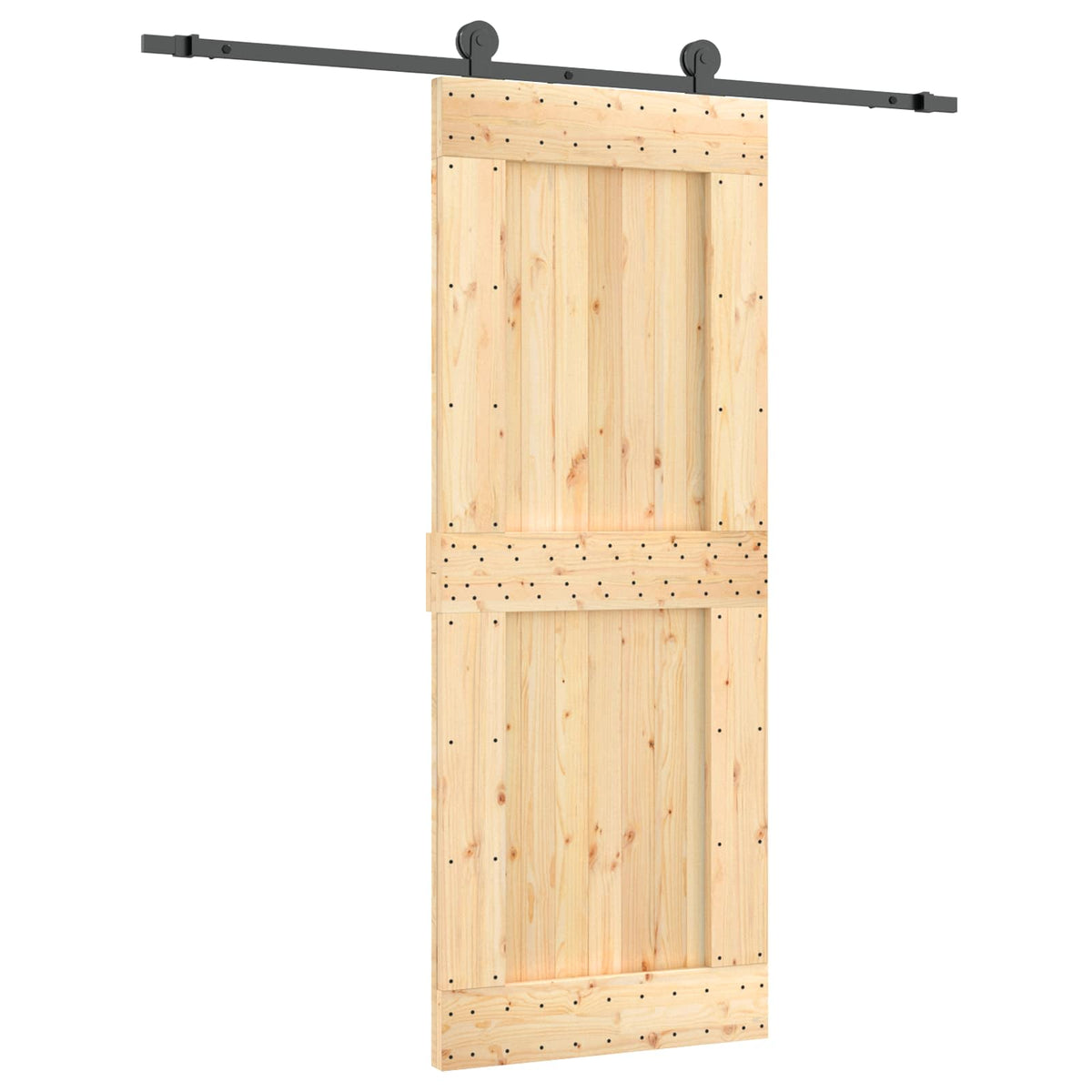 Skydedør 80 x 210 cm Massivt Fyrretræ (Ubehandlet)