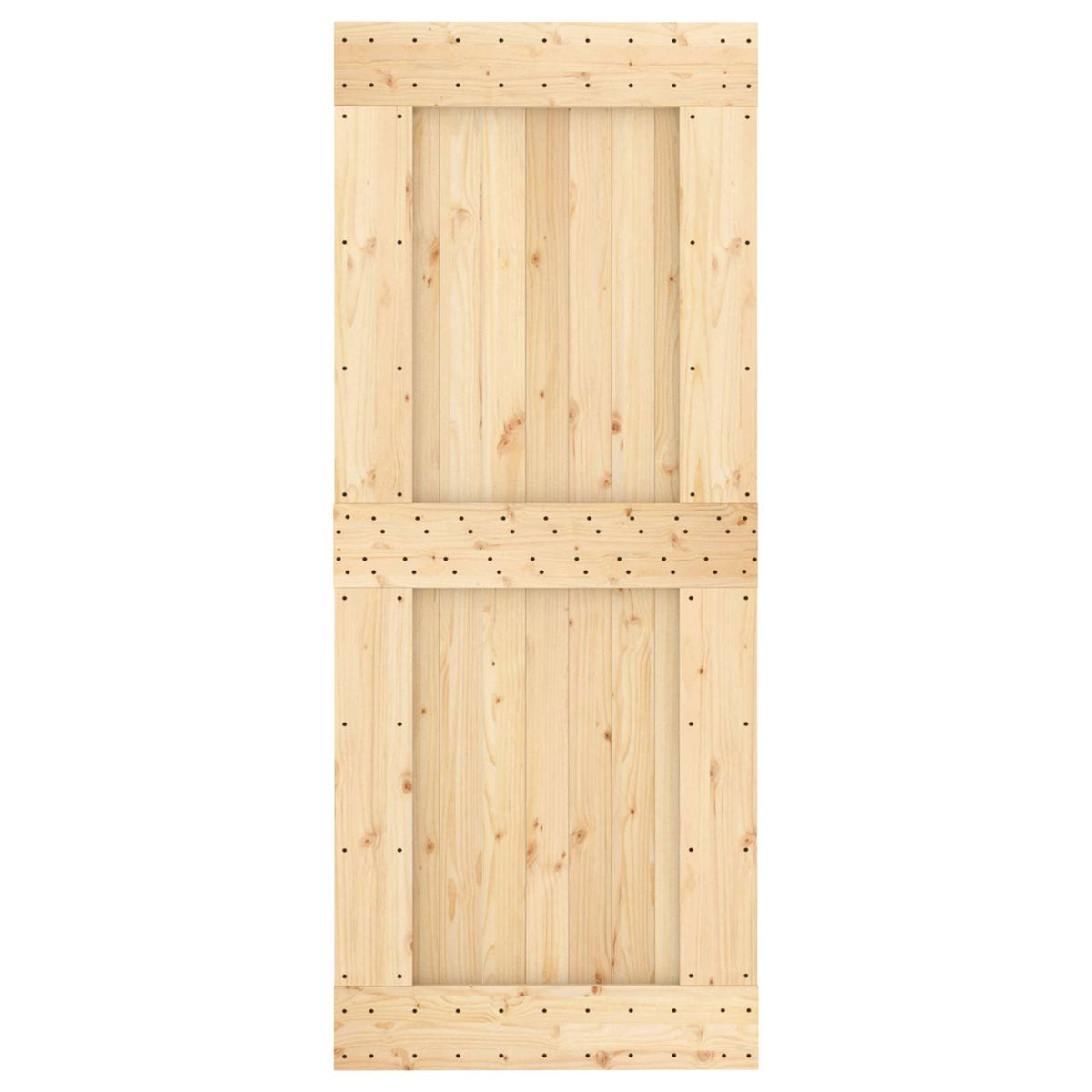 Skydedør Naturfarvet og sort 85 x 210 cm Massivt Fyrretræ