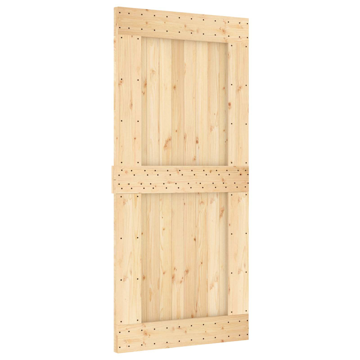 Skydedør 95 x 210 cm Massivt Fyrretræ (Ubehandlet)