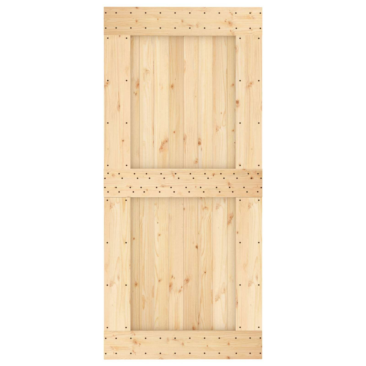 Skydedør 95 x 210 cm Massivt Fyrretræ (Ubehandlet)