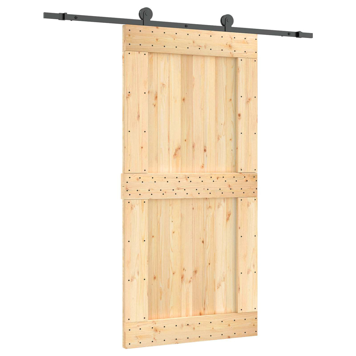 Skydedør 100 x 210 cm Massivt Fyrretræ (Ubehandlet)