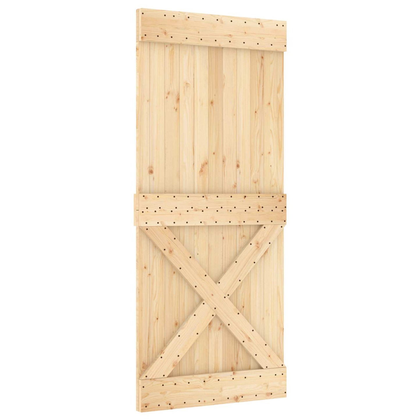 Skydedør 90 x 210 cm Massivt Fyrretræ (Ubehandlet)