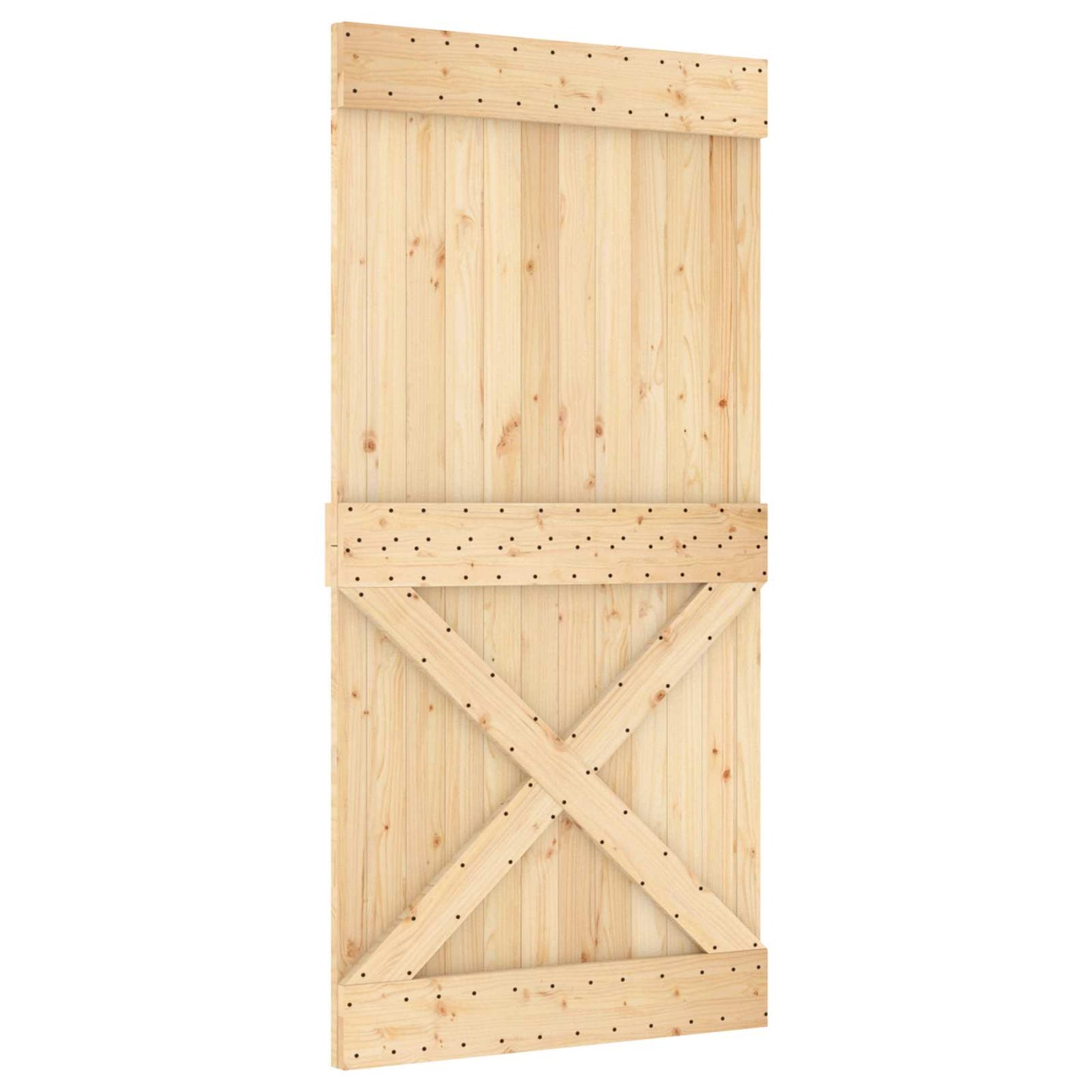 Skydedør 100 x 210 cm Massivt Fyrretræ (Ubehandlet)
