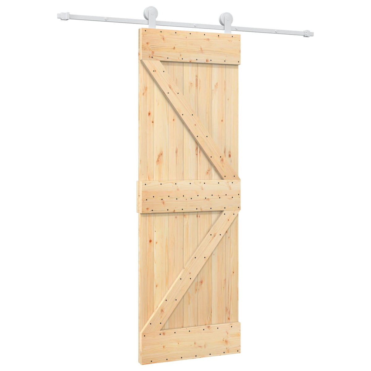 Skydedør 70 x 210 cm Massivt Fyrretræ (Ubehandlet)