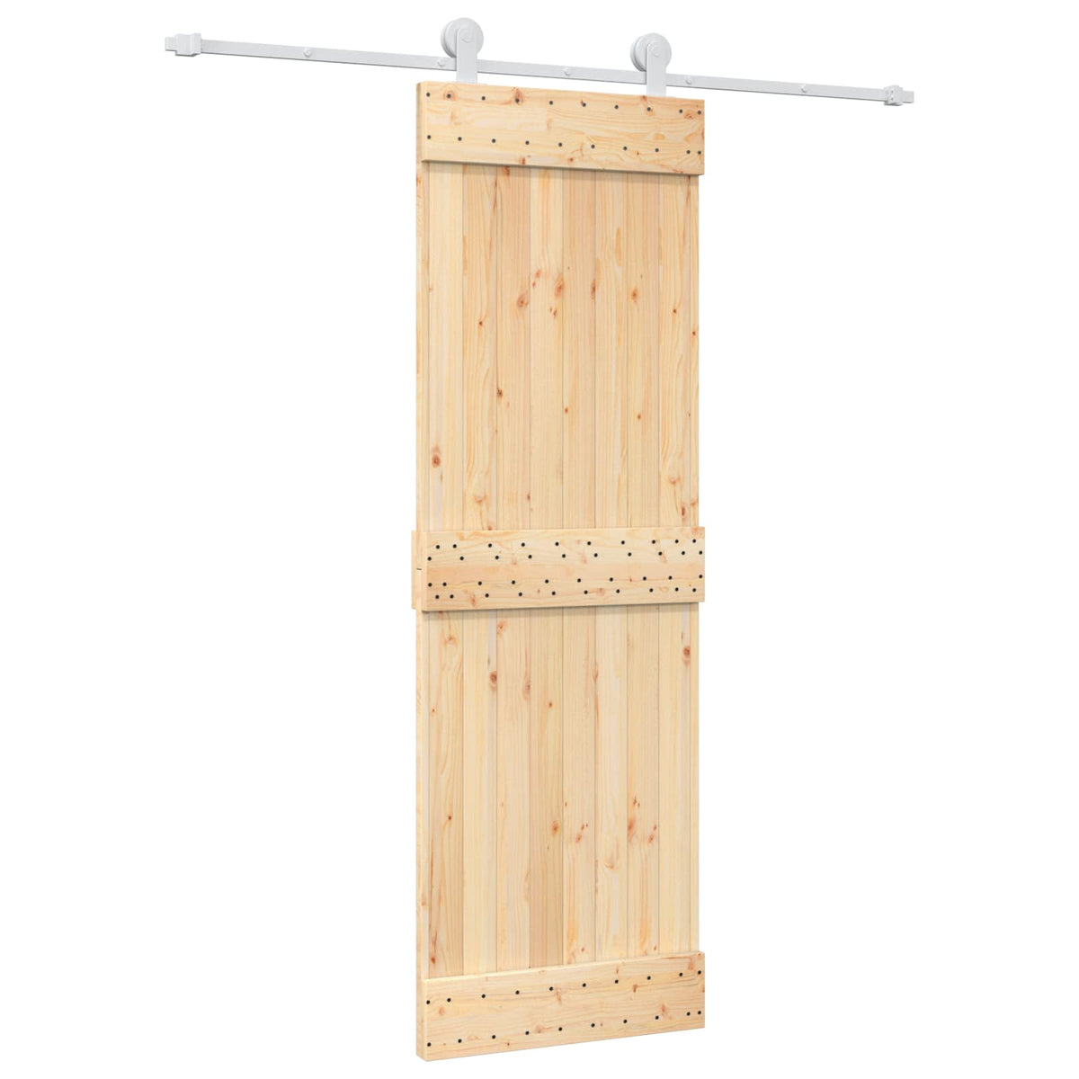 Skydedør Natur og hvid 70 x 210 cm Massivt Fyrretræ
