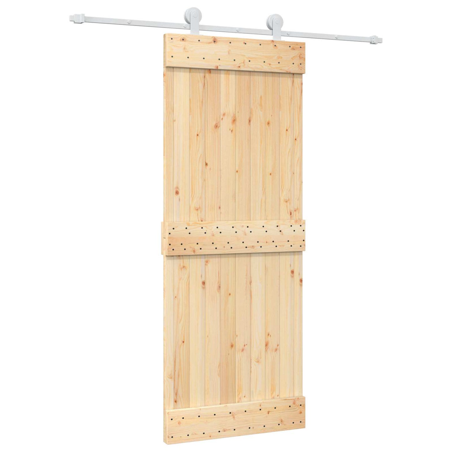 Skydedør 80 x 210 cm Massivt Fyrretræ (Ubehandlet)