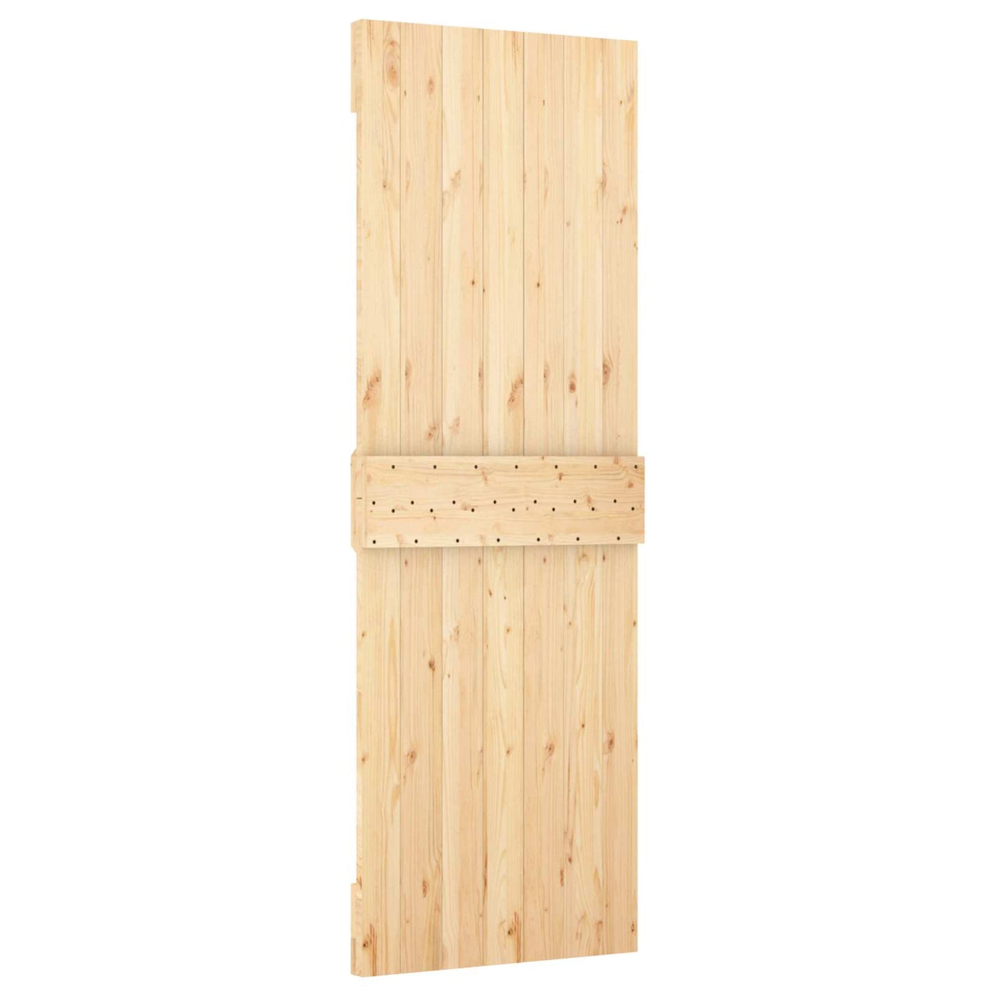 Skydedør Natur og hvid 70 x 210 cm Massivt Fyrretræ