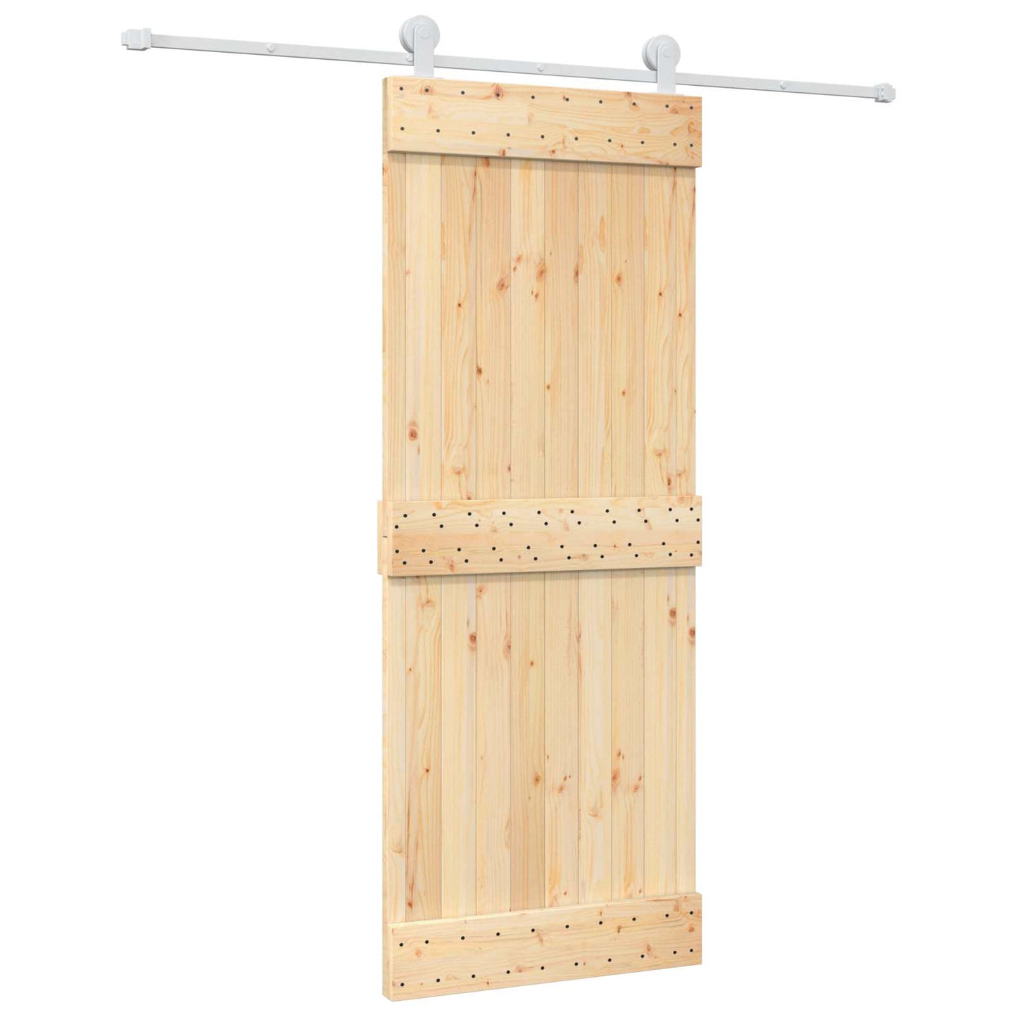 Skydedør 80 x 210 cm Massivt Fyrretræ (Ubehandlet)
